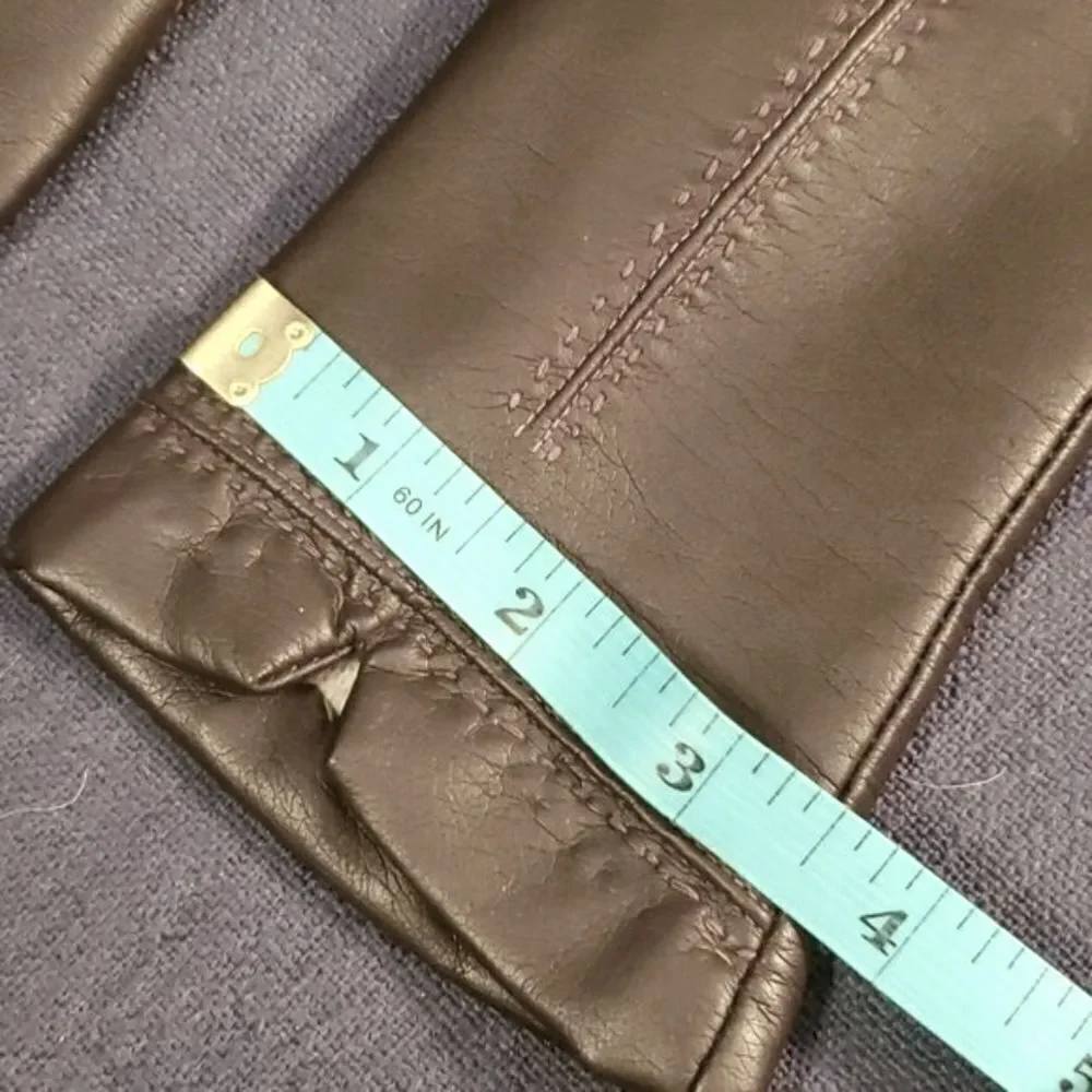 ‎Downholme Vegan faux Leather Gloves, dark brown